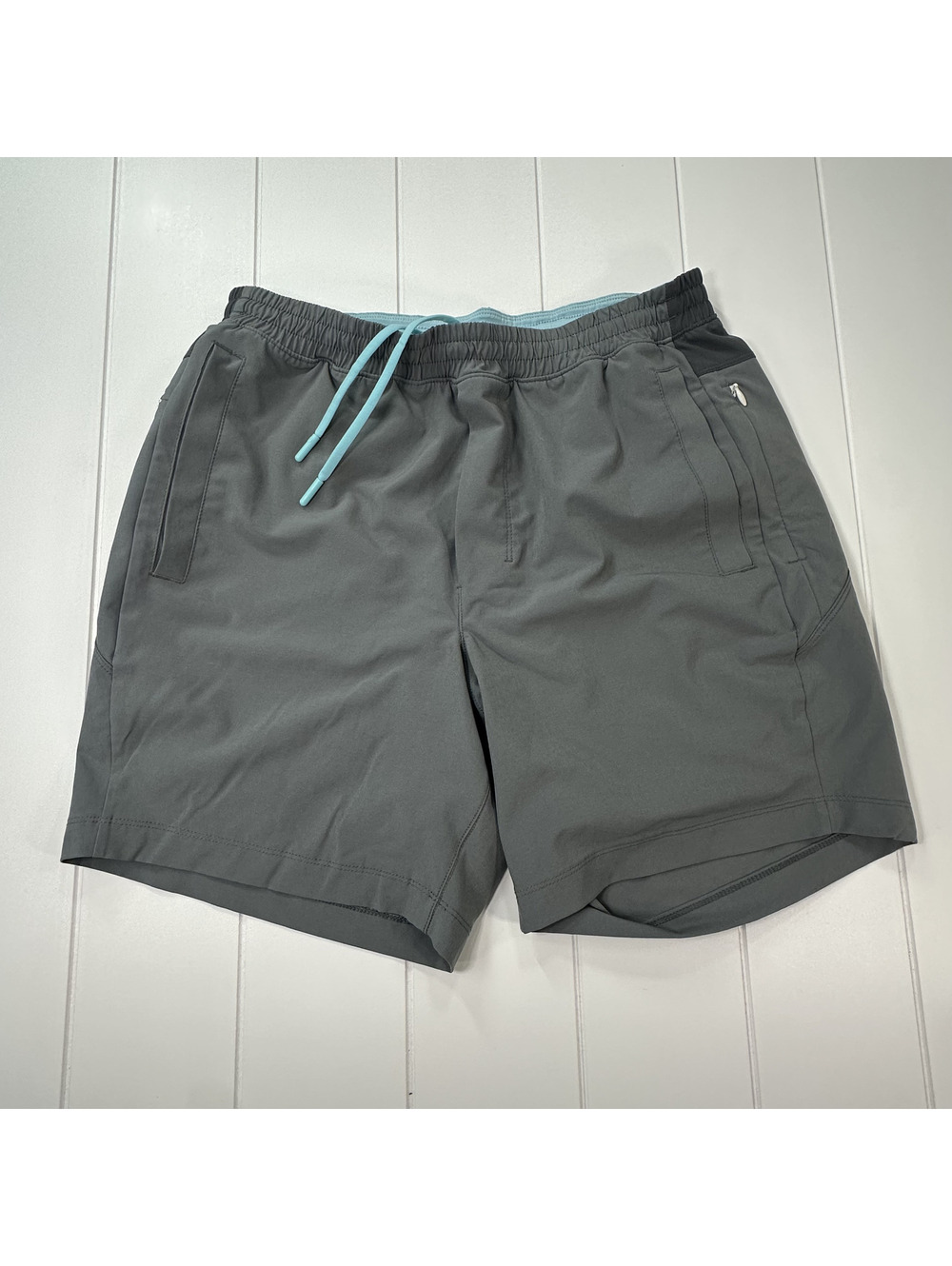 birddogs Men's Athletic Shorts with Zip Pocket - Size L, Gray & Black
